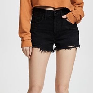 Black Agolde Parker High Waisted Shorts